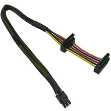 Load image into Gallery viewer, COMeap SATA Power Cable for Dell Inspiron 3653 3650 Series, Right-Angle SATA 15 Pin x2 to Mini 6 Pin ATX Adapter Compatible Part No. GP2JM 14.5-inch(37cm), Black_1
