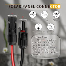 Load image into Gallery viewer, COMeap Solar Panel Cable for Ecoflow Anker SOLIX 10AWG, Compatible with MC-4 to XT60 Plug Solar Panel Connector Adapter Extension for Portable Power Station Solar Generator RV 3.4ft(1.04m), Black_4962

