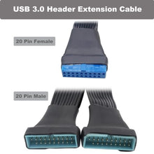 Load image into Gallery viewer, COMeap USB 3.0 Header Splitter Extension Cable, Small Mini USB 3.0 19/20 Pin 1 to 2 Y Splitter Internal Adapter for Motherboard 5.9-inch (15cm), Black_4814

