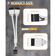 Load image into Gallery viewer, COMeap USB Header Splitter, Motherboard 9 Pin USB 2.0 to Dual 9 Pin Extension Header Cable for PC Computer Internal Motherboard USB Hub White (Pack of 2)_4979
