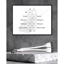 Load image into Gallery viewer, COMeap USB Header Splitter, Motherboard 9 Pin USB 2.0 to Dual 9 Pin Extension Header Cable for PC Computer Internal Motherboard USB Hub White (Pack of 2)_4980

