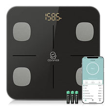Load image into Gallery viewer, Comfier Smart Body Fat Scale, Accurate Digital Bathroom Scale for Body Weight and Fat, LED Display &amp; App Monitor Weighing Machine for Fat Water Muscle BMI,14 Body Compositions Analysis,400lbs,Black_1
