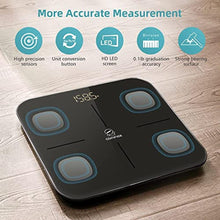 Load image into Gallery viewer, Comfier Smart Body Fat Scale, Accurate Digital Bathroom Scale for Body Weight and Fat, LED Display &amp; App Monitor Weighing Machine for Fat Water Muscle BMI,14 Body Compositions Analysis,400lbs,Black_931
