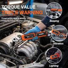 Load image into Gallery viewer, coobeast Digital Torque Wrench 1/4 Drive, 0.33-22.1 Ft.lbs./0.45-30Nm Range, Electronic Torque Screwdriver with Dual Direction Ratchet, Buzzer and LED Alert for Bicycle, Bike, DIY and Home Repair, Orange_5482
