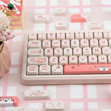 Load image into Gallery viewer, COOMICKEY Cute Keycaps Pink Cat PBT 139 Keys MX Switch Custom Key Cap, PinkCatMOA_29
