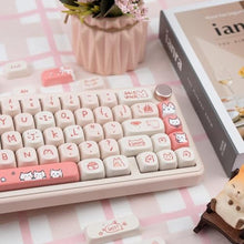 Load image into Gallery viewer, COOMICKEY Cute Keycaps Pink Cat PBT 139 Keys MX Switch Custom Key Cap, PinkCatMOA_30
