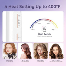 Load image into Gallery viewer, Cordless Curling Iron Rechargeable,USB Rechargeable 9000 mAh Cordless Hair Curler,4 Temp Setting Travel Battery Powered Curling Iron,2 in 1 Portable Hair Straightener and Curler, RoseGold_225
