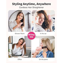 Load image into Gallery viewer, Cordless Hair Straightener Brush, PowderPink_117
