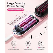 Load image into Gallery viewer, Cordless Hair Straightener Brush, PowderPink_120
