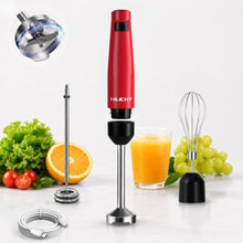 Load image into Gallery viewer, Cordless Hand Blender, 12V Rechargeable Immersion Blender with Brushless Motor, 60+ Bowls per Charge, 2-Blade, Auto Lock, Whisk &amp; Frother for Soup, Smoothies, Baby Food, Red_1
