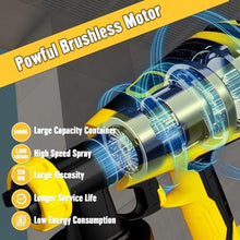 Load image into Gallery viewer, Cordless Paint Sprayer, Upgraded HVLP Brushless Spray Gun Compatible with Dewalt 20V Max Battery (Tool Only), Easy to Clean, 3 Copper Nozzles, 3 Spray Patterns for Home Interior &amp; Exterior, Yellow_420

