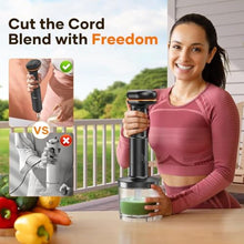 Load image into Gallery viewer, Cordless Stick Immersion Blender 5-in-1, Ritus 13000RPM Soup Blender Rechargeable Handheld Mixer For Baby Food &amp; Smoothies, Variable Speed, Dishwasher-Safe, Mixing Beaker, Chopper, Whisk Milk Frother, Black_6530
