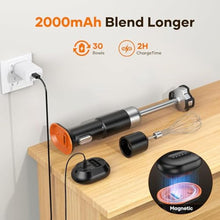 Load image into Gallery viewer, Cordless Stick Immersion Blender 5-in-1, Ritus 13000RPM Soup Blender Rechargeable Handheld Mixer For Baby Food &amp; Smoothies, Variable Speed, Dishwasher-Safe, Mixing Beaker, Chopper, Whisk Milk Frother, Black_6531
