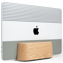 Load image into Gallery viewer, COREMINDED Adjustable Vertical Laptop Stand for Desk, Wooden Laptop Holder, MacBook Pro Stand, Wood Mac Air Dock (Solid Oak), SolidOak_1
