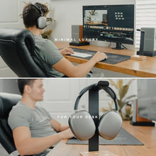 Load image into Gallery viewer, COREMINDED Universal Headphone Stand for Desk, Walnut Wood Headset Holder_5040
