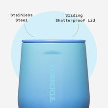 Load image into Gallery viewer, Corkcicle Classic Stemless Wine Tumbler - Keeps Drinks Cold for 6 Hours - Triple-Insulated Stainless Steel - Non-Slip Bottom - Summer Drinkware Gift - Keeps Drinks Ice Cold - 12 oz - Boom Box Blue, BoomBoxBlue_5919
