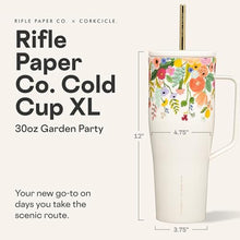 Load image into Gallery viewer, Corkcicle Cold Cup XL - Insulated Tumbler with Handle - Keeps Drinks Cold 12 Hours - Triple-Insulated - Spill-Proof Lid - Summer Drinkware Gift - Keeps Drinks Ice Cold - 30 oz - Garden Cream Floral, GardenCreamFloral_5968
