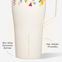 Load image into Gallery viewer, Corkcicle Cold Cup XL - Insulated Tumbler with Handle - Keeps Drinks Cold 12 Hours - Triple-Insulated - Spill-Proof Lid - Summer Drinkware Gift - Keeps Drinks Ice Cold - 30 oz - Garden Cream Floral, GardenCreamFloral_5971

