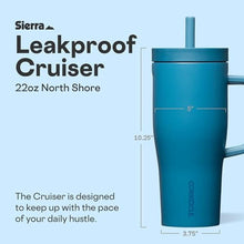 Load image into Gallery viewer, Corkcicle Cruiser - Insulated Tumbler with Handle - Keeps Drinks Cold 20 Hours - Spill-Proof Dual Lid - Triple-Insulated - Summer Drinkware Gift - Keeps Drinks Ice Cold - 22 oz - North Shore, NorthShore_5938
