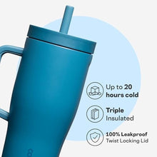 Load image into Gallery viewer, Corkcicle Cruiser - Insulated Tumbler with Handle - Keeps Drinks Cold 20 Hours - Spill-Proof Dual Lid - Triple-Insulated - Summer Drinkware Gift - Keeps Drinks Ice Cold - 22 oz - North Shore, NorthShore_5939
