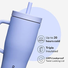 Load image into Gallery viewer, Corkcicle Cruiser - Insulated Tumbler with Handle - Keeps Drinks Cold 20 Hours - Spill-Proof Dual Lid - Triple-Insulated - Summer Drinkware Gift - Keeps Drinks Ice Cold - 22 oz - Periwinkle_5949
