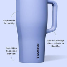 Load image into Gallery viewer, Corkcicle Cruiser - Insulated Tumbler with Handle - Keeps Drinks Cold 20 Hours - Spill-Proof Dual Lid - Triple-Insulated - Summer Drinkware Gift - Keeps Drinks Ice Cold - 22 oz - Periwinkle_5950
