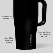 Load image into Gallery viewer, Corkcicle Cruiser - Insulated Tumbler with Handle - Keeps Drinks Cold 20 Hours - Spill-Proof Dual Lid - Triple-Insulated - Summer Drinkware Gift - Keeps Drinks Ice Cold - 22 oz - Matte Black_5975
