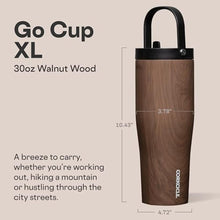Load image into Gallery viewer, Corkcicle Go Cup XL - Leak-Proof Travel Tumbler - Triple Insulated Stainless Steel Water Bottle - Easy-Carry Handle - Summer Drinkware Gift - Keeps Drinks Ice Cold - 30 oz - Desert, WalnutWood_5499
