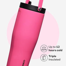 Load image into Gallery viewer, Corkcicle Go Cup XL - Leak-Proof Travel Tumbler - Triple Insulated Stainless Steel Water Bottle - Easy-Carry Handle - Summer Drinkware Gift - Keeps Drinks Ice Cold - 30 oz - Dragonfruit_5505

