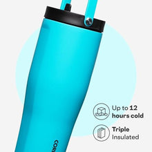 Load image into Gallery viewer, Corkcicle Go Cup XL - Leak-Proof Travel Tumbler - Triple Insulated Stainless Steel Water Bottle - Easy-Carry Handle - Summer Drinkware Gift - Keeps Drinks Ice Cold - 30 oz - Capri Blue, CapriBlue_5515
