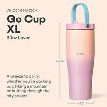 Load image into Gallery viewer, Corkcicle Go Cup XL - Leak-Proof Travel Tumbler - Triple Insulated Stainless Steel Water Bottle - Easy-Carry Handle - Summer Drinkware Gift - Keeps Drinks Ice Cold - 30 oz - Lover, OmbreLover_5497
