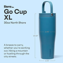 Load image into Gallery viewer, Corkcicle Go Cup XL - Leak-Proof Travel Tumbler - Triple Insulated Stainless Steel Water Bottle - Easy-Carry Handle - Summer Drinkware Gift - Keeps Drinks Ice Cold - 30 oz - North Shore, NorthShore_5509
