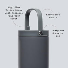 Load image into Gallery viewer, Corkcicle Go Cup XL - Leak-Proof Travel Tumbler - Triple Insulated Stainless Steel Water Bottle - Easy-Carry Handle - Summer Drinkware Gift - Keeps Drinks Ice Cold - 30 oz - Flint_5494
