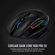 Load image into Gallery viewer, Corsair Dark CORE RGB PRO SE Wireless FPS/MOBA Gaming Mouse with Qi Charging 18,000 DPI 8 Programmable Buttons Sub-1ms Wireless iCUE Compatible PC, Mac, PS5, PS4, Xbox Black_2328
