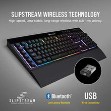 Load image into Gallery viewer, Corsair K57 RGB Wireless Gaming Keyboard - <1ms Response time with Slipstream Wireless - Connect with USB dongle, Bluetooth or Wired - Individually Backlit RGB Keys, Black_222
