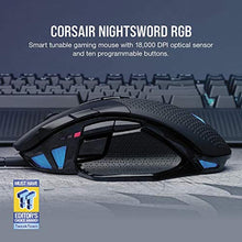 Load image into Gallery viewer, Corsair NIGHTSWORD RGB Gaming Mouse for FPS, MOBA - 18,000 DPI - 10 Programmable Buttons - Weight System - iCUE Compatible - Black_2319
