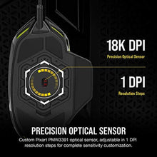 Load image into Gallery viewer, Corsair NIGHTSWORD RGB Gaming Mouse for FPS, MOBA - 18,000 DPI - 10 Programmable Buttons - Weight System - iCUE Compatible - Black_2321
