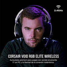 Load image into Gallery viewer, Corsair Void RGB Elite Wireless Gaming Headset 7.1 Surround Sound Omni-Directional Microphone Microfiber Mesh Earpads Up to 40ft Range iCUE Compatible PC, Mac, PS5, PS4 White_2333
