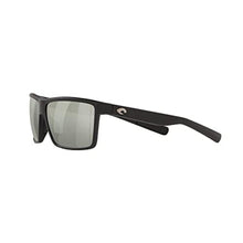 Load image into Gallery viewer, Costa Del Mar Men's Rinconcito Rectangular Sunglasses, Matte Black/Grey Silver Mirrored Polarized-580g, 60 mm, MatteBlackGreySilverMirroredPolarizedg_771
