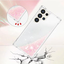 Load image into Gallery viewer, COTDINFOR Case for Samsung Galaxy S25 Ultra Case Glitter Sparkle Cute Clear Liquid Phone Case Flowing Quicksand Shockproof TPU Protective Girly Women Case for Samsung Galaxy S25 Ultra Star Pink YB_1821
