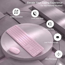 Load image into Gallery viewer, COVEVA Wireless Keyboard and Mouse Combo, 2.4GHz Wireless (Pink)_256
