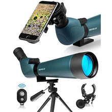 Load image into Gallery viewer, CreativeXP HD Spotting Scope with Tripod 20-60x80mm - BAK 4 Prism Spotting Scopes for Target Shooting Hunting Astronomy Bird Watching - 100% Waterproof Shockproof IP67 - Phone Adapter and Clicker, Green_1
