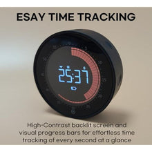 Load image into Gallery viewer, CREAVIVA Visual Digital Timer - 60 Min Countdown &amp; Count Up, Large LED Screen with Red Visual Disc, Magnetic Silent Timer for Kids, Seniors, Classroom, Kitchen Cooking, ADHD &amp; Autism Productivity Tool, Black_5692
