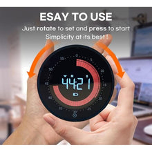 Load image into Gallery viewer, CREAVIVA Visual Digital Timer - 60 Min Countdown &amp; Count Up, Large LED Screen with Red Visual Disc, Magnetic Silent Timer for Kids, Seniors, Classroom, Kitchen Cooking, ADHD &amp; Autism Productivity Tool, Black_5693
