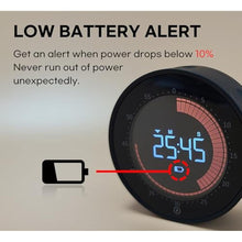 Load image into Gallery viewer, CREAVIVA Visual Digital Timer - 60 Min Countdown &amp; Count Up, Large LED Screen with Red Visual Disc, Magnetic Silent Timer for Kids, Seniors, Classroom, Kitchen Cooking, ADHD &amp; Autism Productivity Tool, Black_5695
