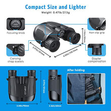 Load image into Gallery viewer, Criacr Compact Binoculars, High Powered 10x25 Folding Binoculars, Large Eyepiece Adults Kids Binocular with Low Light Night Vision for Outdoor Hiking, Traveling, Sightseeing, Bird Watching_400
