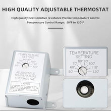 Load image into Gallery viewer, Criditpid 58033 Single Speed Adjustable Thermostat for Lomanco F0510B2944, F0510B2497, 35407, Broan 97009317 Power Vent Attic Fan Motor., Silver_8
