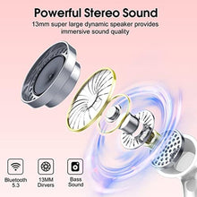 Load image into Gallery viewer, Csasan Wireless Earbuds, 2024 Bluetooth Headphones 5.3 HiFi Stereo Earphones, 40H Playtime in-Ear Earbud, Bluetooth Earbud with Dual Mic Call, IP7 Waterproof Earphones Sport Headset for iOS, Rose_4777
