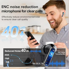 Load image into Gallery viewer, Csasan Wireless Earbuds Bluetooth 5.3 Headphones, 40H Playtime in-Ear Earphones, Mini Bluetooth Earbuds with ENC Noise Cancelling Mic, Deep Bass Stereo Ear Buds, LED Display, IPX7 Waterproof Earphones, Black_4671
