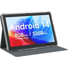 Load image into Gallery viewer, CUPEISI Tablet Android 14, 7 inch Tablet with Case, 8GB RAM+32GB ROM/ 1TB Expandable Tableta, 1.6Ghz Quad-core Processor Computer, 1024 * 600 IPS 7'' HD Touch Screen, 5MP Camera, WiFi, Game, Bluetooth, Black_1
